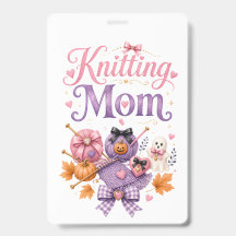 Halloween Knitting Mum Badge