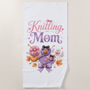 Halloween Knitting Mum - Beach Towel