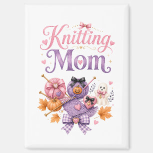 Halloween Knitting Mum Magnet