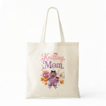 Halloween Knitting Mum Tote Bag