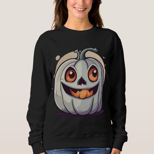 Halloween Kürbis Geist Sweatshirt (Front)