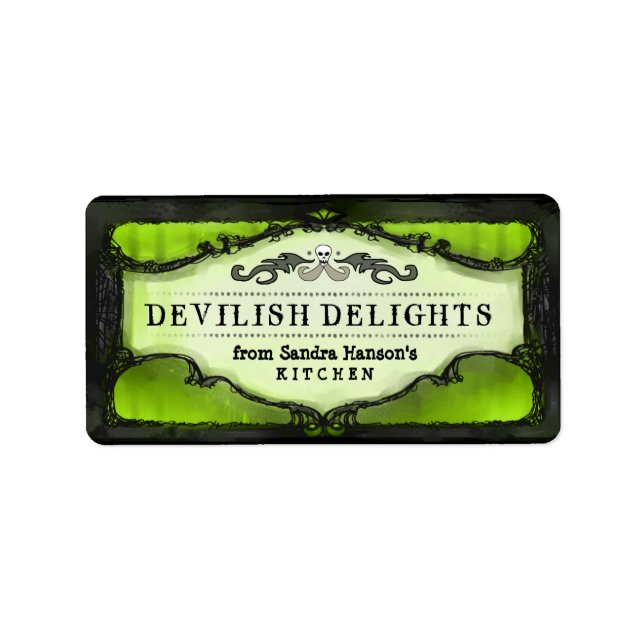 Halloween Labels - Lime Green Custom Halloween (Front)