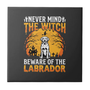 Halloween Labrador Beware of the Dog Ceramic Tile