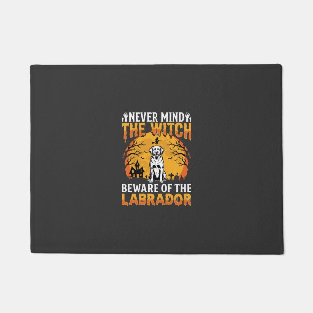 Halloween Labrador Beware of the Dog Doormat (Front)