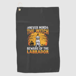 Halloween Labrador Beware of the Dog Golf Towel