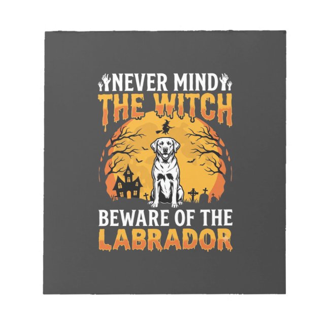 Halloween Labrador Beware of the Dog Notepad (Front)
