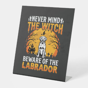 Halloween Labrador Beware of the Dog Pedestal Sign