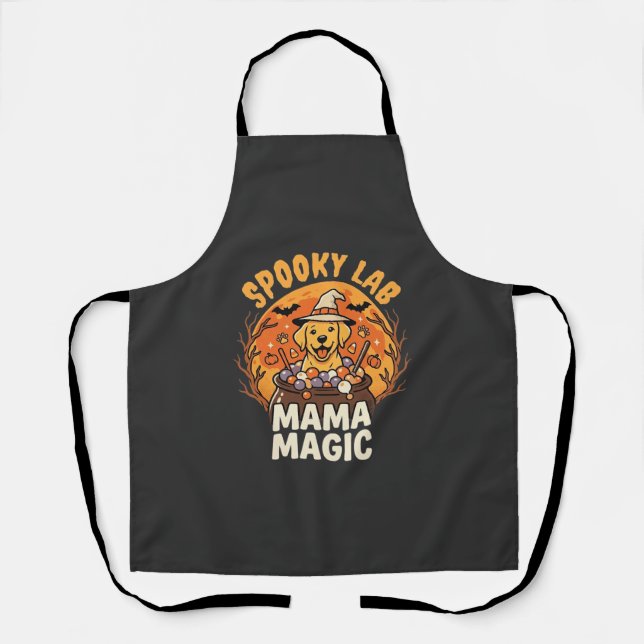 Halloween Labrador Mum Magic Apron (Front)