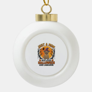 Halloween Labrador Mum Vintage Dog Design_1 Ceramic Ball Christmas Ornament