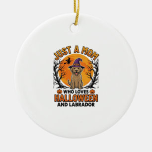 Halloween Labrador Mum Vintage Dog Design_1 Ceramic Ornament