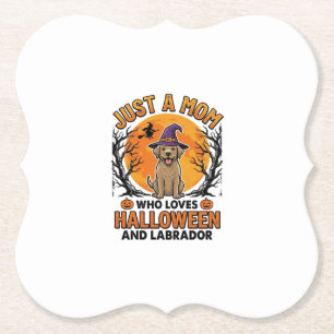 Halloween Labrador Mum Vintage Dog Design_1 Paper Coaster