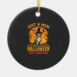 Halloween Labrador Mum Witch Dog Design_1 Ceramic Ornament