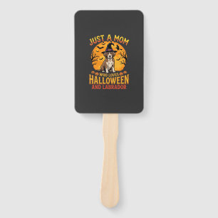 Halloween Labrador Mum Witch Dog Design_1 Hand Fan