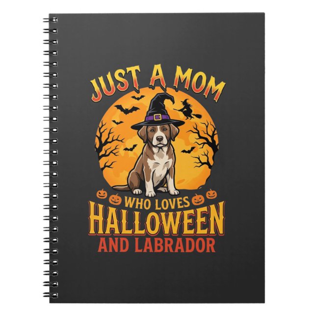 Halloween Labrador Mum Witch Dog Design_1 Notebook (Front)