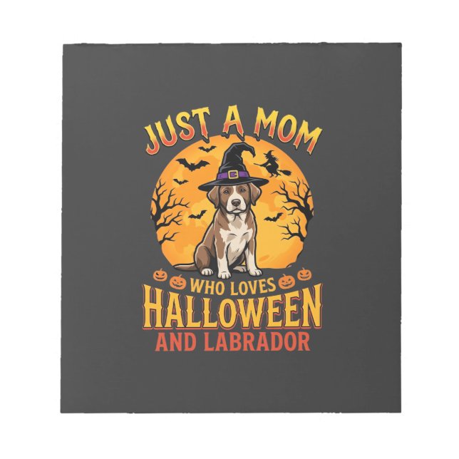 Halloween Labrador Mum Witch Dog Design_1 Notepad (Front)