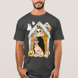 Halloween Labrador Retriever Dog Witch Haunted Hou T-Shirt