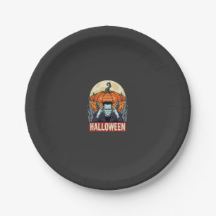 Halloween Labrador Retriever Witch Dog Vintage Vec Paper Plate