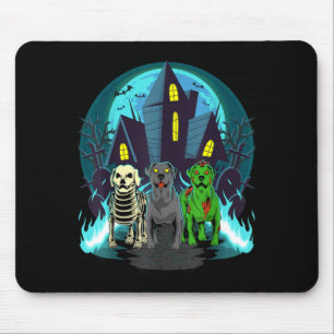 Halloween Labrador Retrievers Zombie Skeleton Mouse Pad
