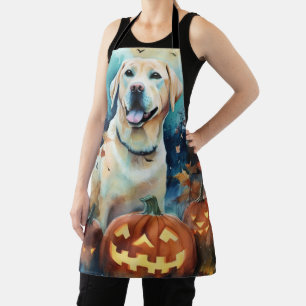 Halloween Labrador With Pumpkins Scary Apron