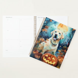 Halloween Labrador With Pumpkins Scary Planner
