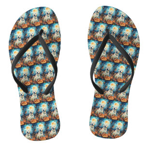 Halloween Labrador With Pumpkins Scary Thongs