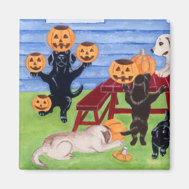 Halloween Labradors! Magnet (Front)