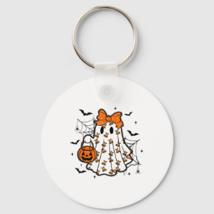 Halloween Lace Ghost Coquette Bow Pumpkin Spooky S Key Ring