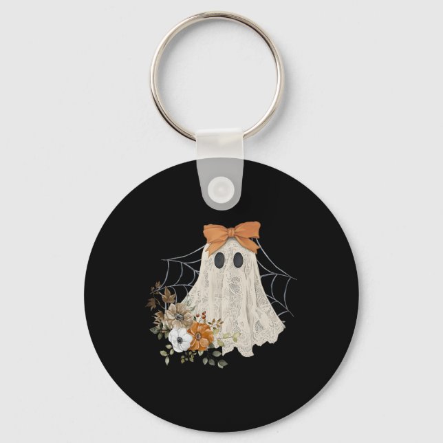 Halloween Lace Ghost  Key Ring (Front)