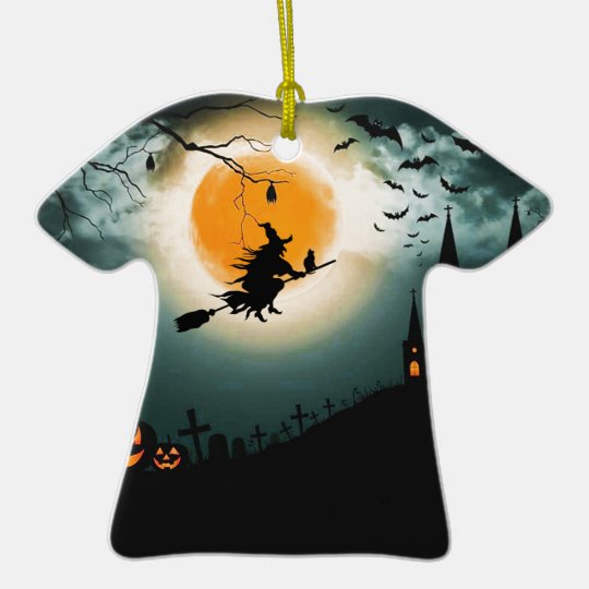 Halloween landscape ceramic ornament