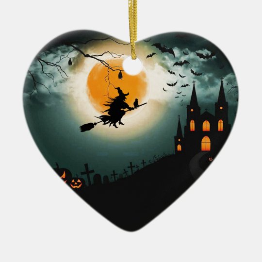 Halloween landscape ceramic ornament