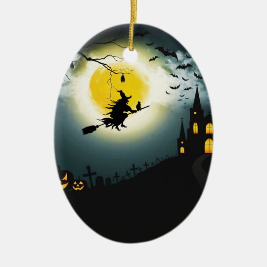 Halloween landscape ceramic ornament