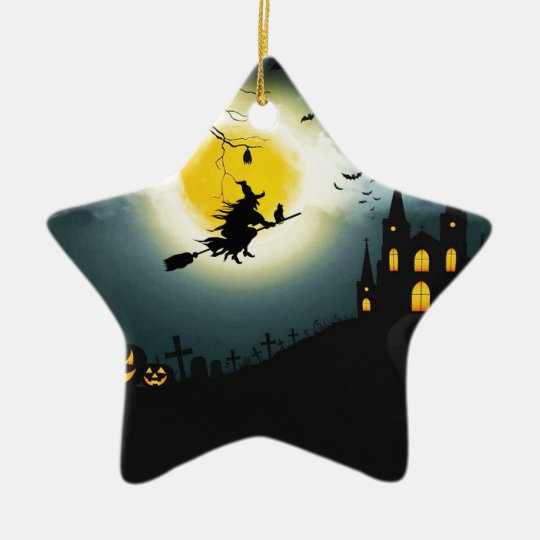 Halloween landscape ceramic ornament