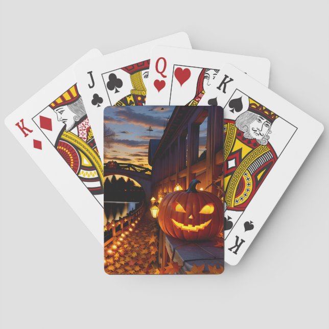 Halloween Landscape Four Speck iPhone Case Playing Cards (Back)