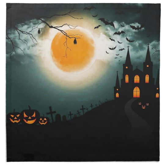 Halloween landscape napkin