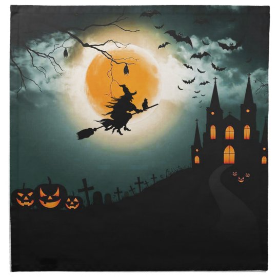 Halloween landscape napkin