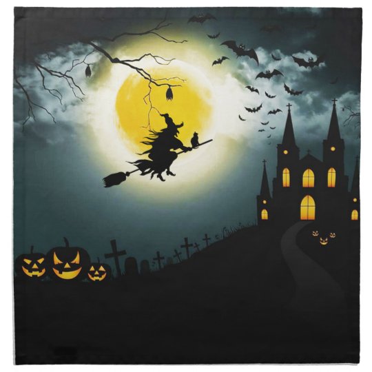 Halloween landscape napkin