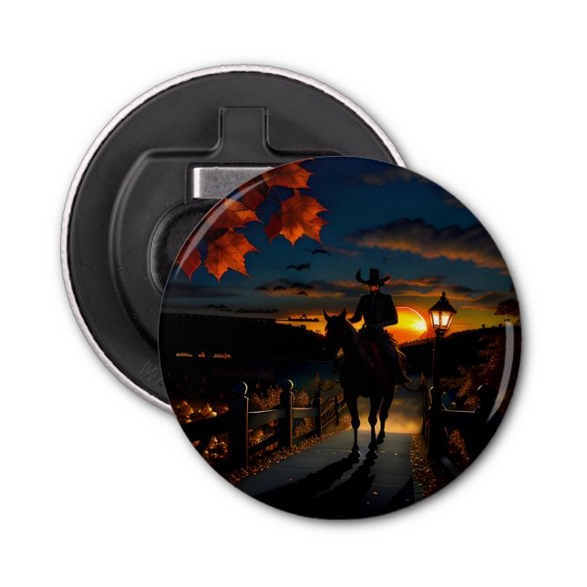 Halloween Landscape Seven Bottle Opener (Front)