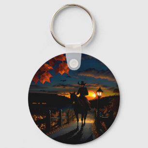 Halloween Landscape Seven Key Ring