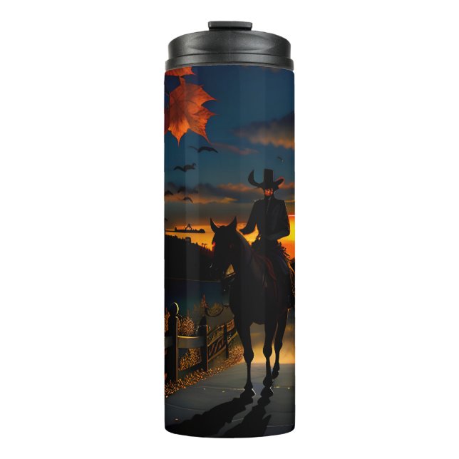 Halloween Landscape Seven Thermal Tumbler (Front)
