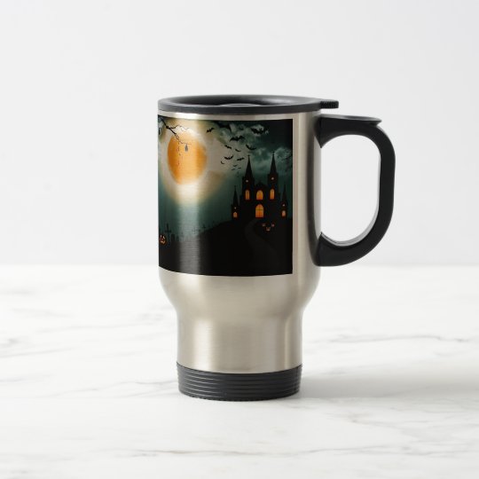 Halloween landscape travel mug