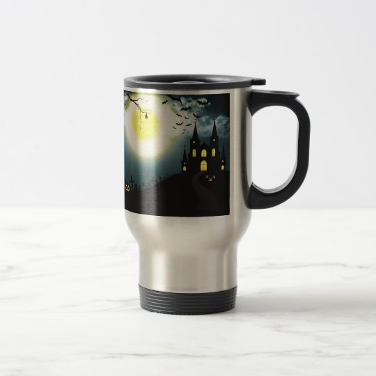 Halloween landscape travel mug