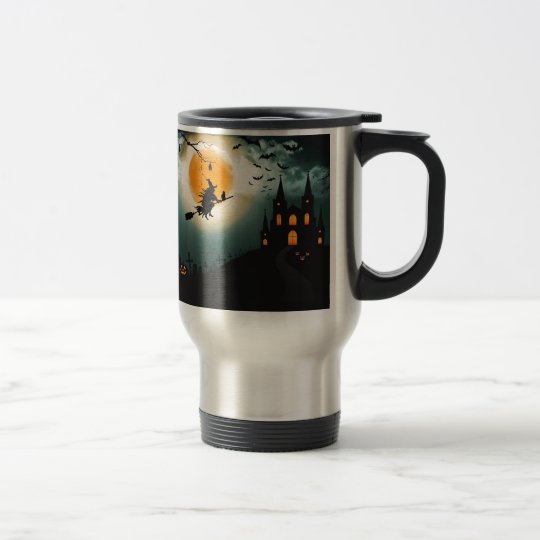 Halloween landscape travel mug