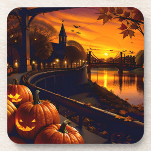 Halloween Landscape Two Coaster