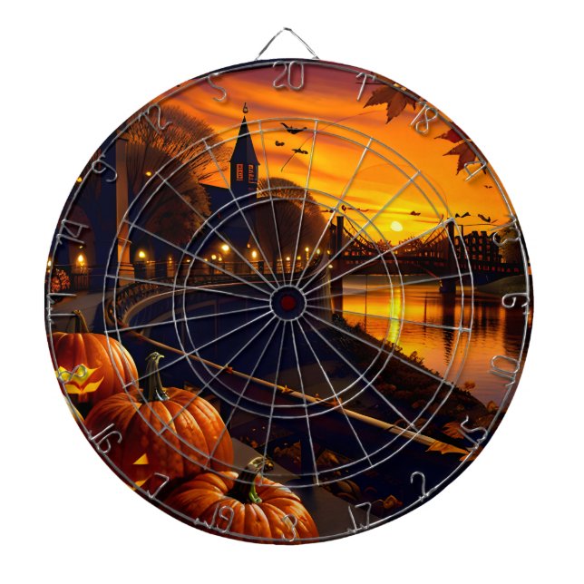 Halloween Landscape Two Dartboard (Front)