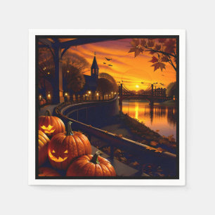 Halloween Landscape Two Napkin