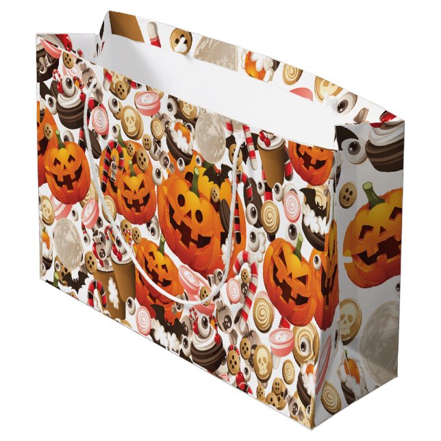 Halloween Large Gift Bag (Back Angled)