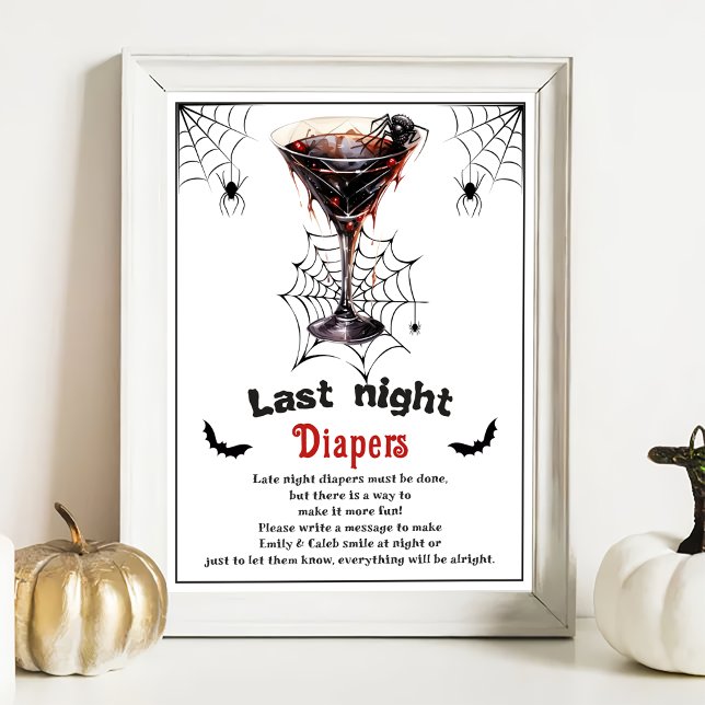 Halloween "Last Night Diapers" Baby Shower Game Poster (Creator Uploaded)