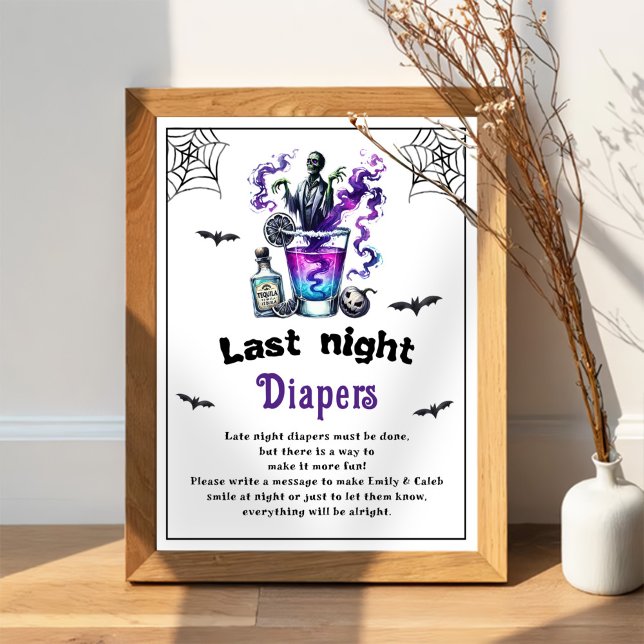 Halloween "Last Night Diapers" Baby Shower Game Poster (Creator Uploaded)