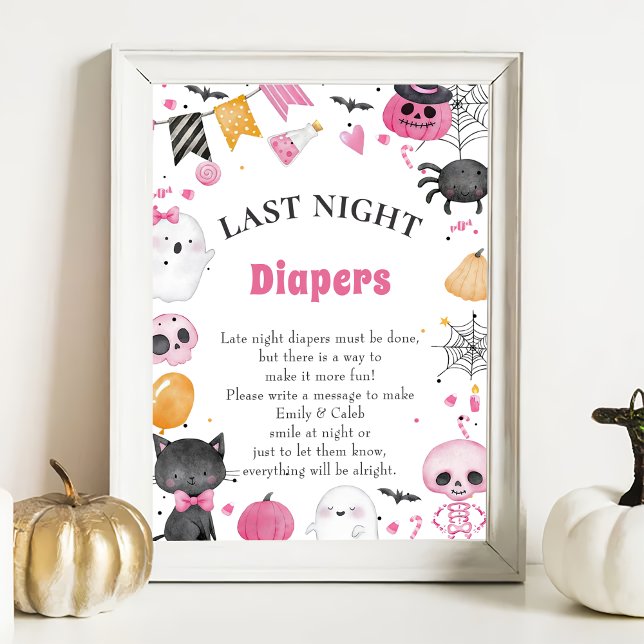 Halloween "Late Night Diapers" Baby Shower Game Po Poster (Creator Uploaded)