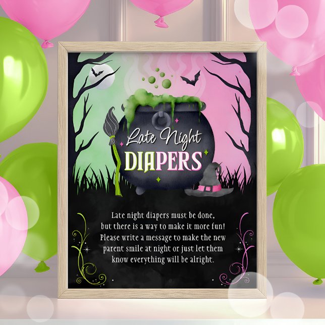 Halloween "Late Night Diapers" Baby Shower Game Poster (Creator Uploaded)